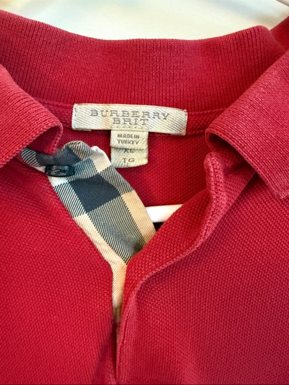 Burberry Brit Men’s Polo in red - Picture 3 of 5